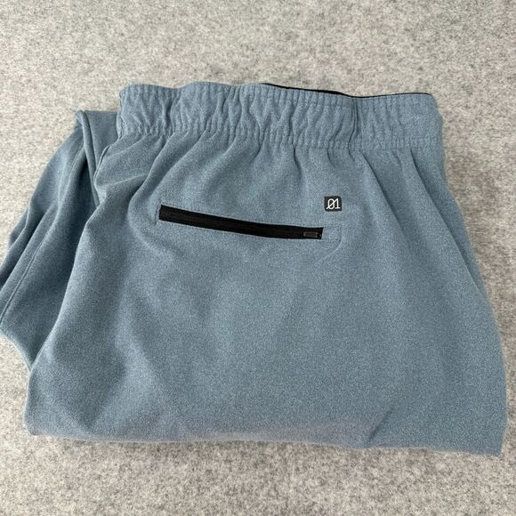 01.Algo Performance Jogger Sweatpants Men’s XXL 41x29 Blue‎ Drawstring Quick Dry - Picture 1 of 9